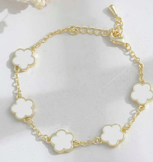 Gold White Bracelet